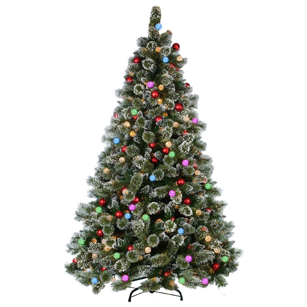 Christabelle Swishmas Snowy Bristle 2.3m Multicolour Pre - Lit Christmas Tree with 1587 Tips