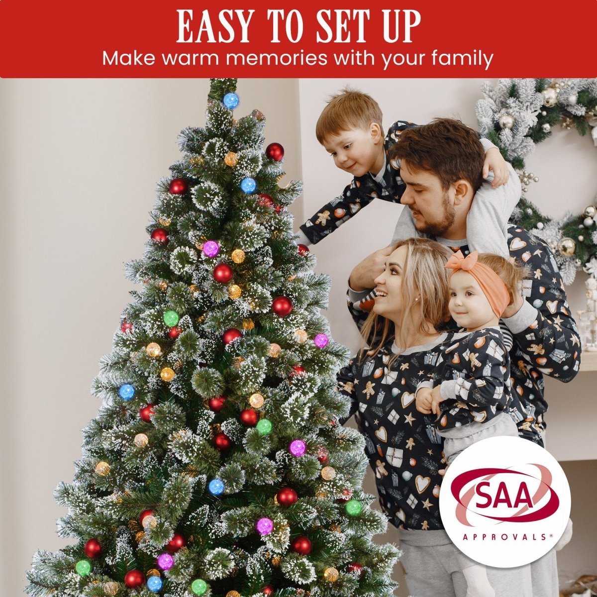 Christabelle Swishmas Snowy Bristle 2.3m Multicolour Pre - Lit Christmas Tree with 1587 Tips