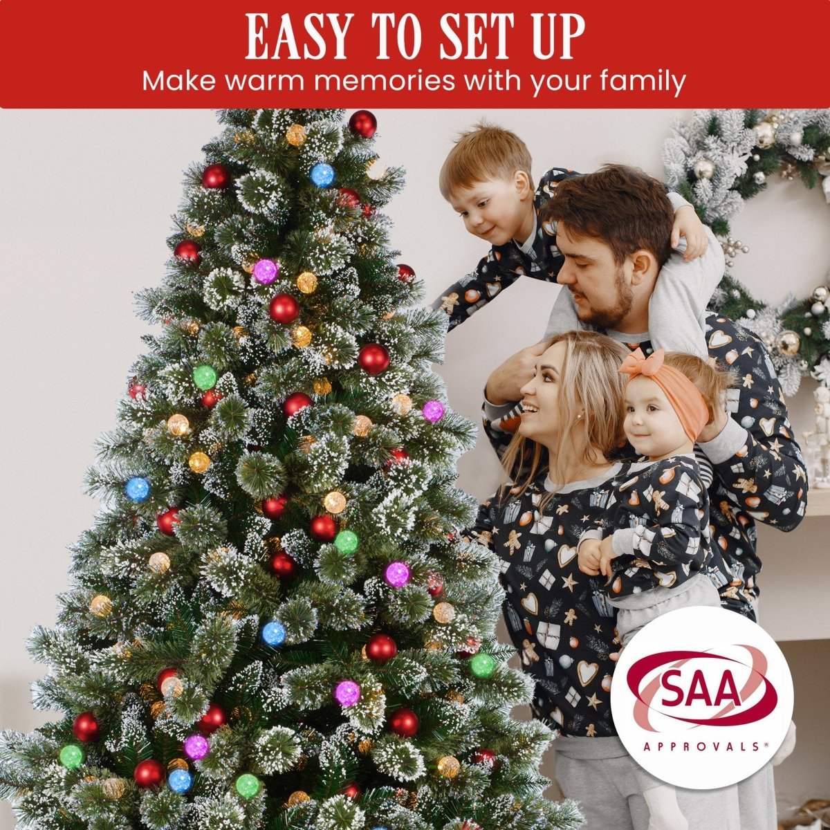 Christabelle Swishmas Snowy Bristle 2.7m Multicolour Pre - Lit Christmas Tree with 2870 Tips