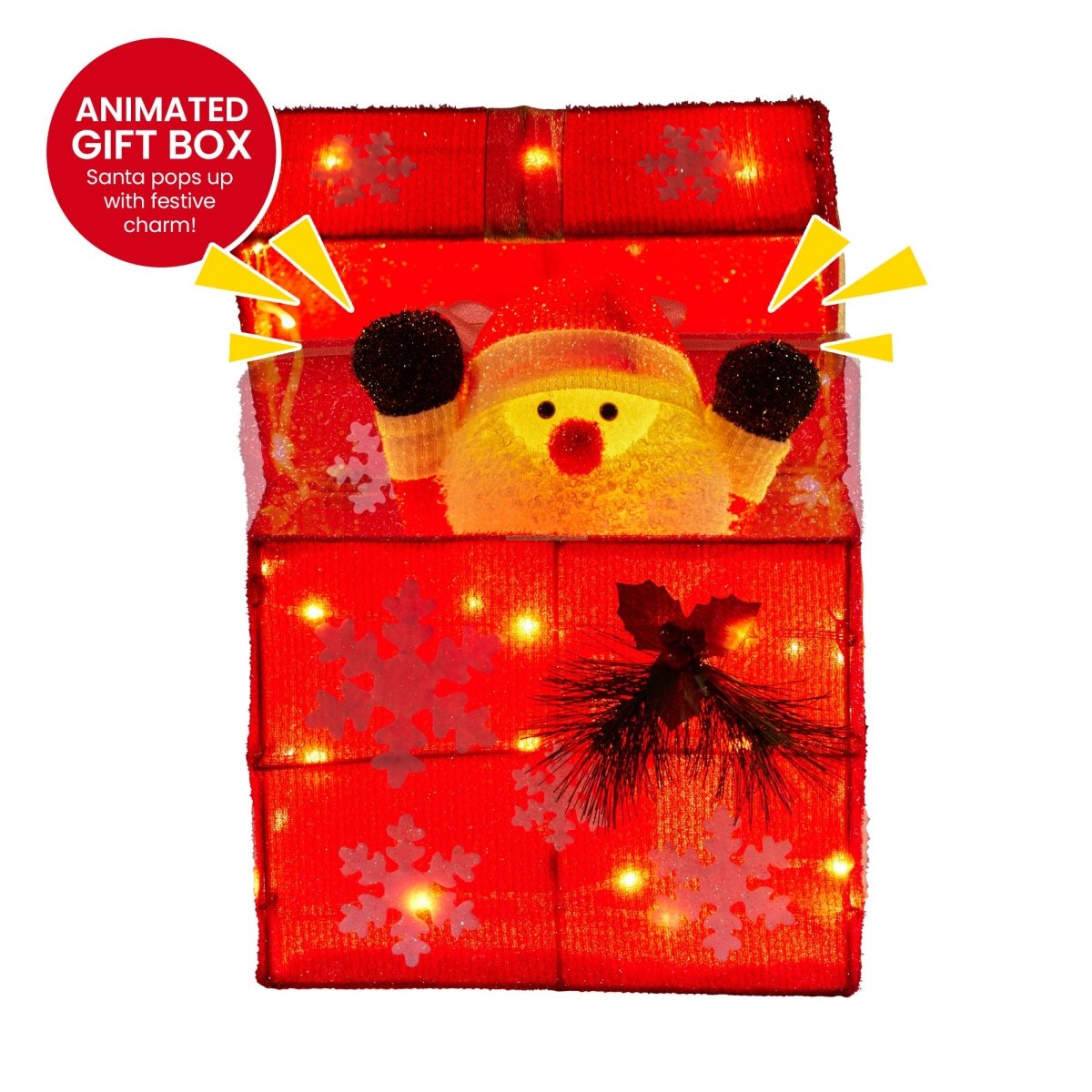 Christabelle Animated Santa Gift Box Led Christmas Tree Decoration Xmas Ornament