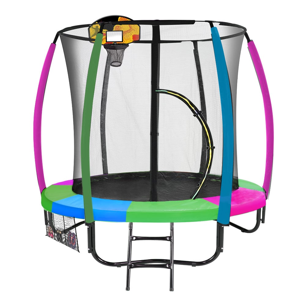 Kahuna Classic 6ft Trampoline Free Ladder Spring Mat Net Safety Pad Cover Round Enclosure Basketball Set - Rainbow - 0706502834944 Toy Chest Australia 1