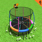 Kahuna Classic 6ft Trampoline Free Ladder Spring Mat Net Safety Pad Cover Round Enclosure Basketball Set - Rainbow - 0706502834944 Toy Chest Australia 2