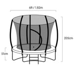 Kahuna Classic 6ft Trampoline Free Ladder Spring Mat Net Safety Pad Cover Round Enclosure Basketball Set - Rainbow - 0706502834944 Toy Chest Australia 9