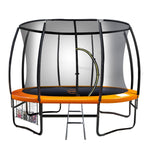 Kahuna 10ft Trampoline Free Ladder Spring Mat Net Safety Pad Cover Round - Orange