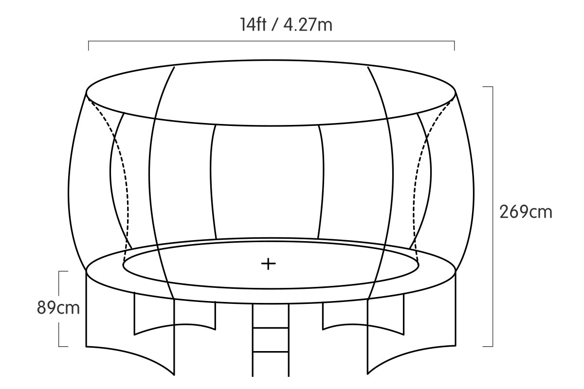 Kahuna 14ft Trampoline Free Ladder Spring Mat Net Safety Pad Cover Round Enclosure - Rainbow - 0706502835446 Toy Chest Australia 7