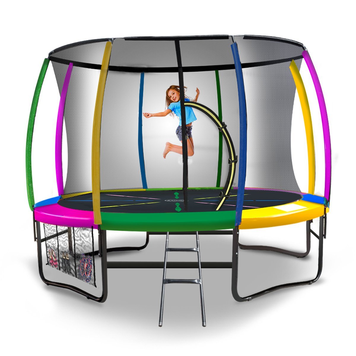 Kahuna 14ft Trampoline Free Ladder Spring Mat Net Safety Pad Cover Round Enclosure - Rainbow - 0706502835446 Toy Chest Australia 8