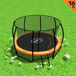 Kahuna 16ft Trampoline Free Ladder Spring Mat Net Safety Pad Cover Round Enclosure - Orange - 0706502835538 Toy Chest Australia 1