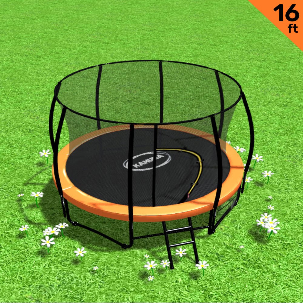 Kahuna 16ft Trampoline Free Ladder Spring Mat Net Safety Pad Cover Round Enclosure - Orange - 0706502835538 Toy Chest Australia 1