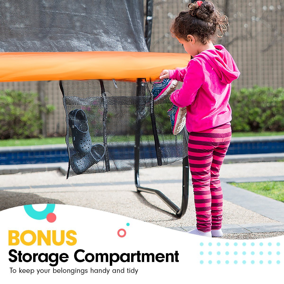 Kahuna 16ft Trampoline Free Ladder Spring Mat Net Safety Pad Cover Round Enclosure - Orange - 0706502835538 Toy Chest Australia 3