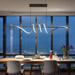 BAMDECOR A202 Modern LED Linear Pendant Lights with Dimmable LED (160cm/180cm - Black) 1.8 Meters
