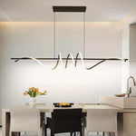 BAMDECOR A202 Modern LED Linear Pendant Lights with Dimmable LED (160cm/180cm - Black) 1.8 Meters