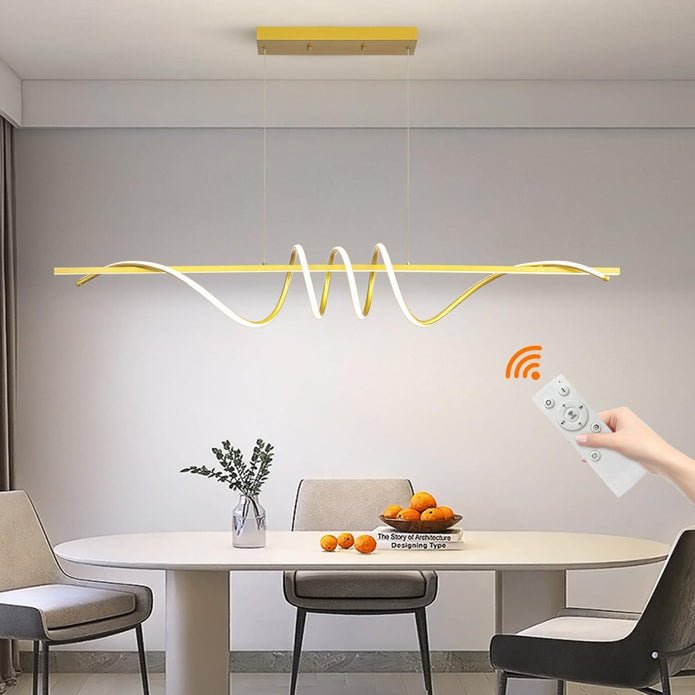 BAMDECOR A202 Modern LED Linear Pendant Lights with Dimmable LED 180cm - Gold