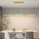 BAMDECOR A202 Modern LED Linear Pendant Lights with Dimmable LED 180cm - Gold