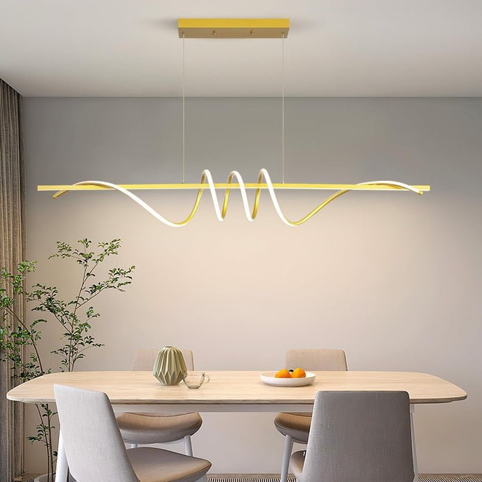 BAMDECOR A202 Modern LED Linear Pendant Lights with Dimmable LED 180cm - Gold