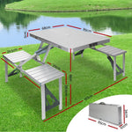 Folding Camping Table with Stools Set Portable Picnic Outdoor Garden BBQ Setting - N/A Toy Chest Australia 2
