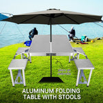 Folding Camping Table with Stools Set Portable Picnic Outdoor Garden BBQ Setting - N/A Toy Chest Australia 3