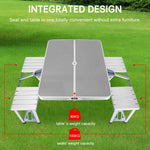 Folding Camping Table with Stools Set Portable Picnic Outdoor Garden BBQ Setting - N/A Toy Chest Australia 4