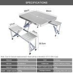 Folding Camping Table with Stools Set Portable Picnic Outdoor Garden BBQ Setting - N/A Toy Chest Australia 5