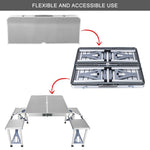 Folding Camping Table with Stools Set Portable Picnic Outdoor Garden BBQ Setting - N/A Toy Chest Australia 7