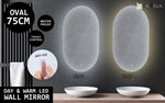 LED Wall Mirror Oval Anti - Fog Bathroom 50x75cm