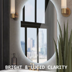LED Wall Mirror Oval Anti - Fog Bathroom 50x75cm