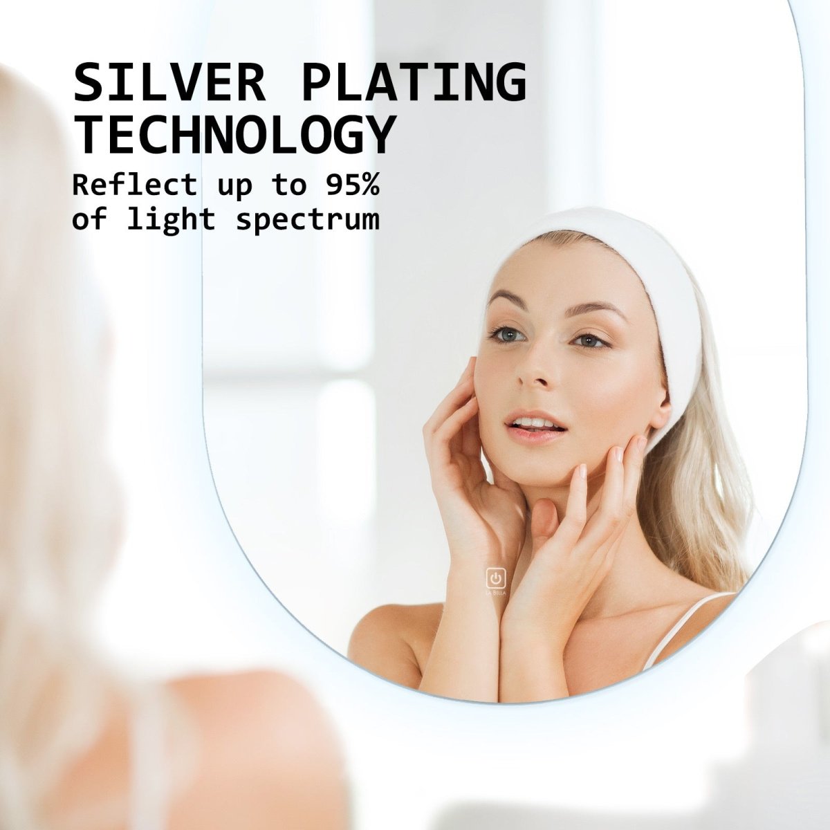 LED Wall Mirror Oval Anti - Fog Bathroom 50x75cm