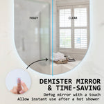 LED Wall Mirror Oval Anti - Fog Bathroom 50x75cm