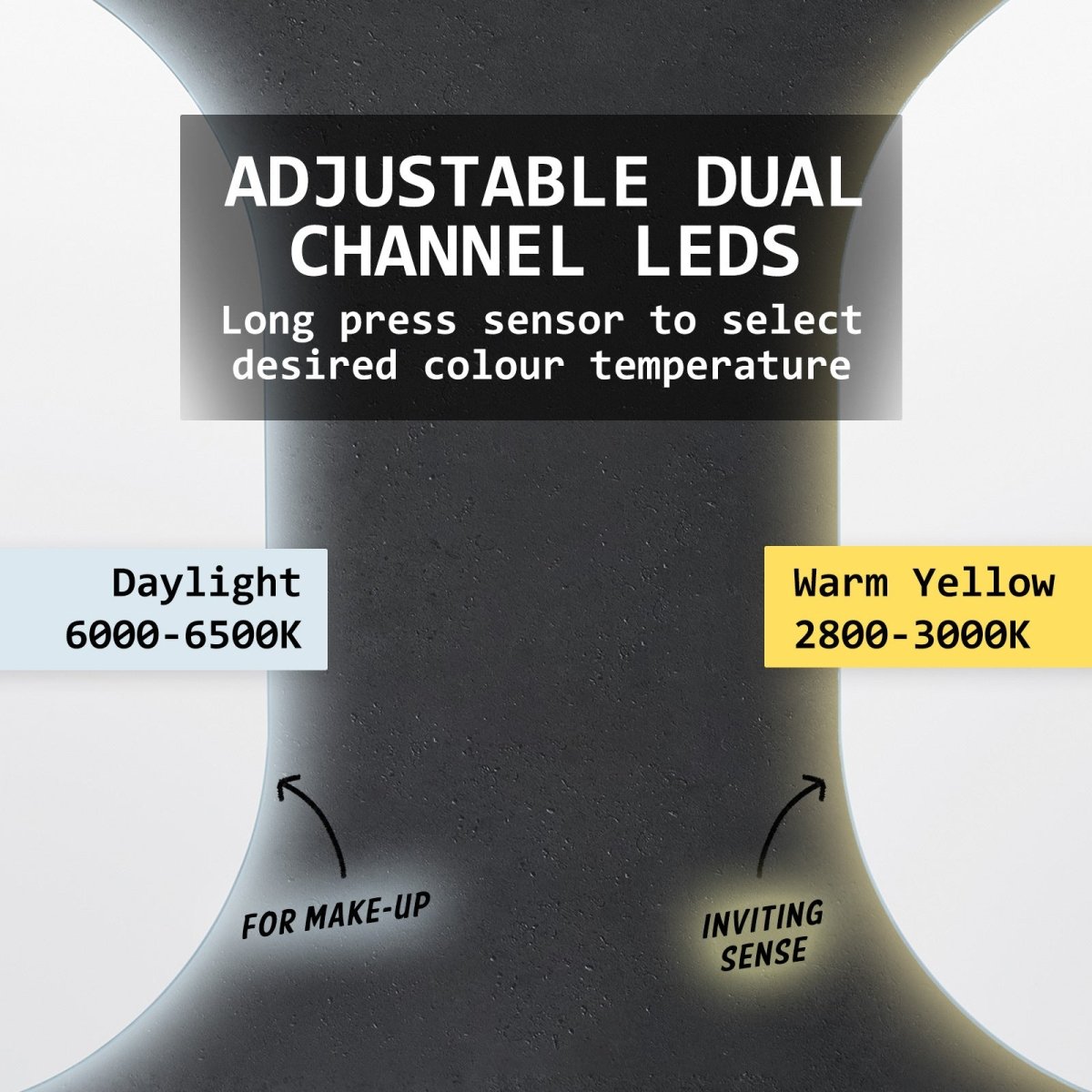 LED Wall Mirror Oval Anti - Fog Bathroom 50x75cm