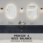 LED Wall Mirror Oval Anti - Fog Bathroom 50x75cm