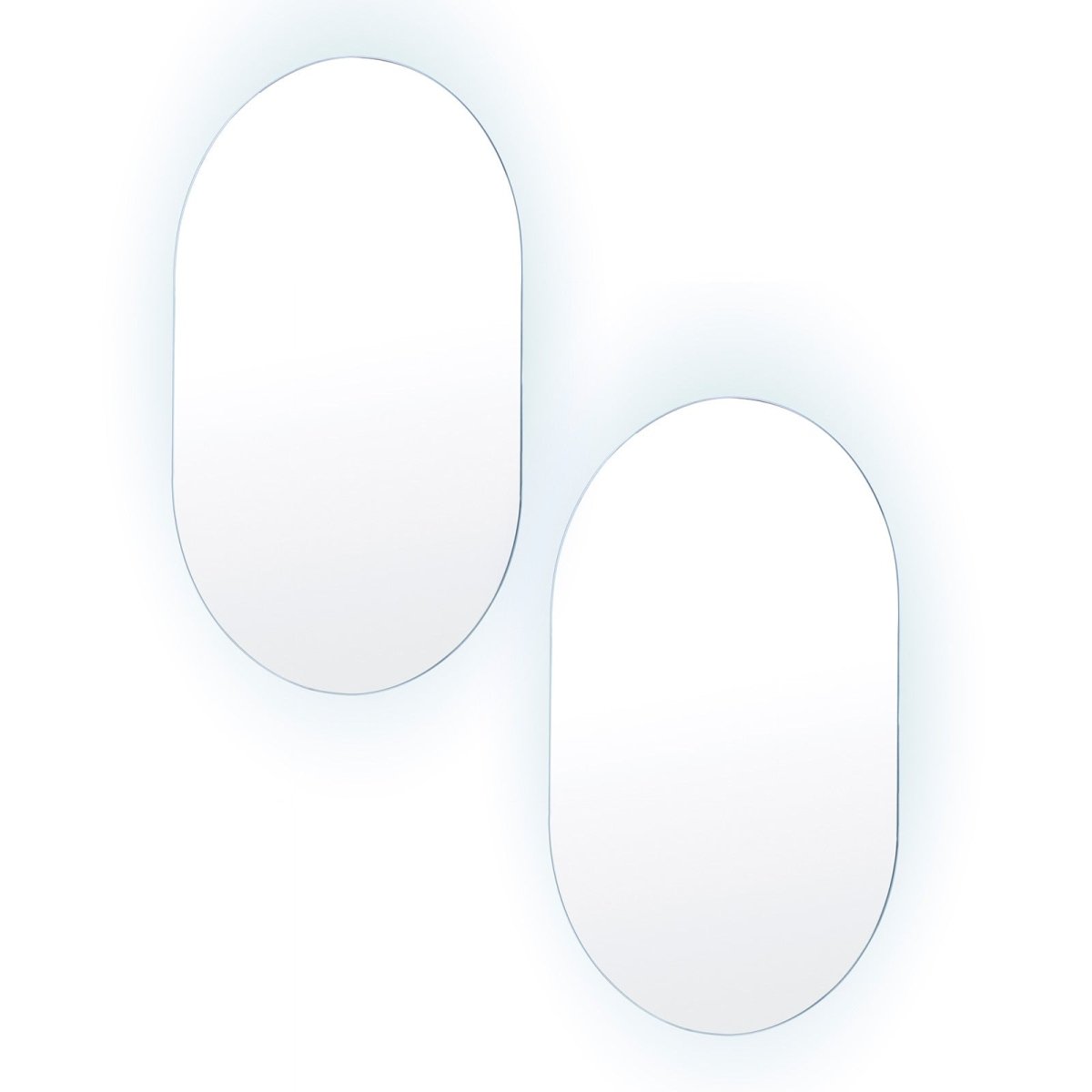 2 Set LED Wall Mirror Oval Anti - Fog Bathroom 50x75cm