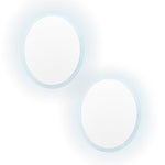2 Set LED Wall Mirror Round Anti - Fog Bathroom 50cm