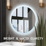 2 Set LED Wall Mirror Round Anti - Fog Bathroom 50cm