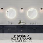 2 Set LED Wall Mirror Round Anti - Fog Bathroom 50cm