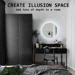 2 Set LED Wall Mirror Round Anti - Fog Bathroom 50cm