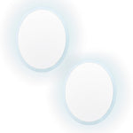 2 Set LED Wall Mirror Round Anti - Fog Bathroom 60cm