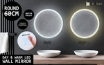 2 Set LED Wall Mirror Round Anti - Fog Bathroom 60cm