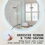 2 Set LED Wall Mirror Round Anti - Fog Bathroom 60cm