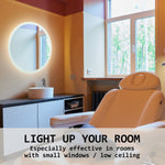 2 Set LED Wall Mirror Round Anti - Fog Bathroom 60cm