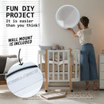 2 Set LED Wall Mirror Round Anti - Fog Bathroom 60cm