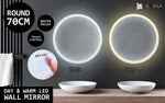 2 Set LED Wall Mirror Round Anti - Fog Bathroom 70cm