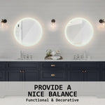 2 Set LED Wall Mirror Round Anti - Fog Bathroom 70cm