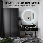 2 Set LED Wall Mirror Round Anti - Fog Bathroom 70cm