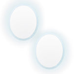 2 Set LED Wall Mirror Round Anti - Fog Bathroom 80cm