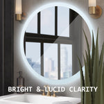 2 Set LED Wall Mirror Round Anti - Fog Bathroom 80cm