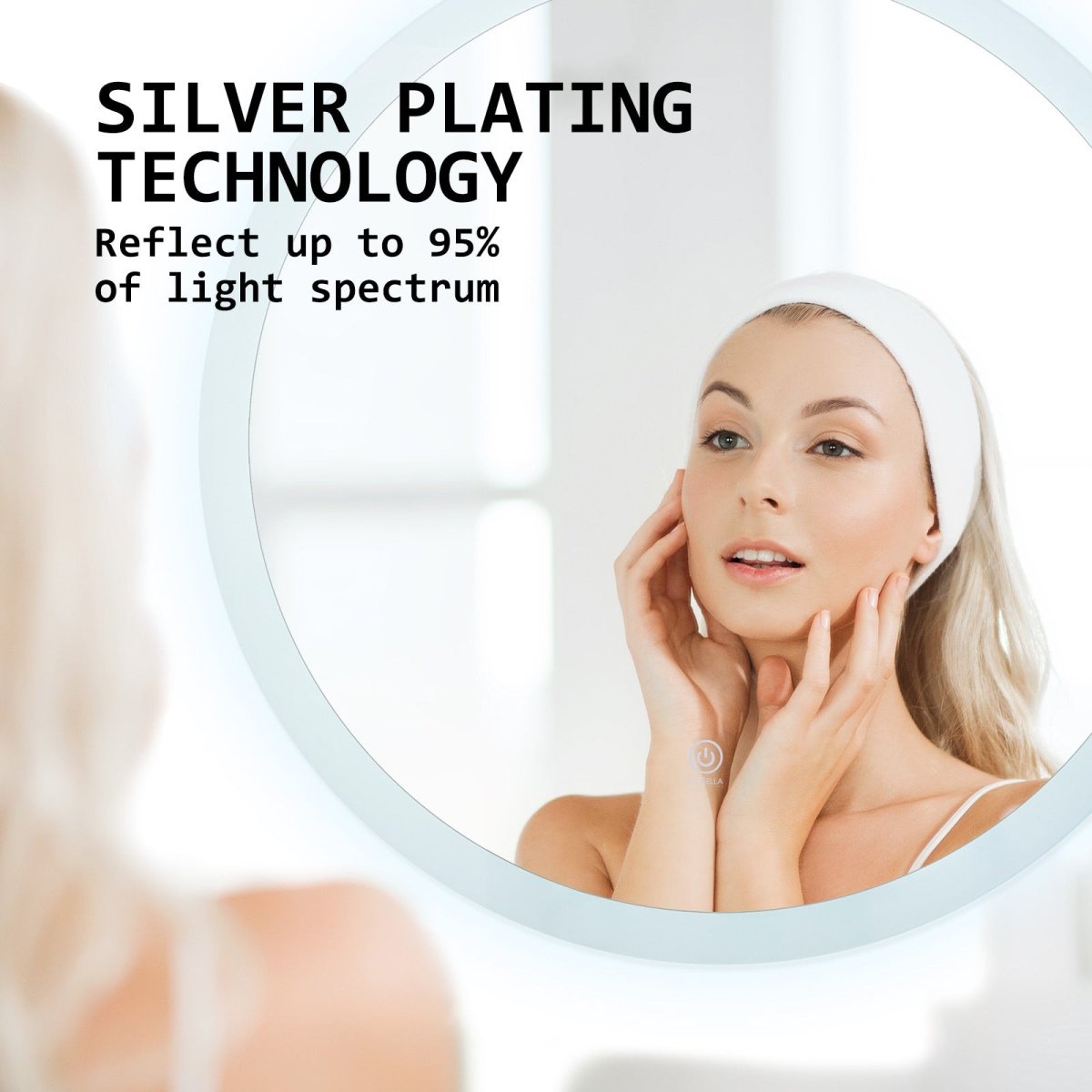 2 Set LED Wall Mirror Round Anti - Fog Bathroom 80cm