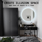 2 Set LED Wall Mirror Round Anti - Fog Bathroom 80cm
