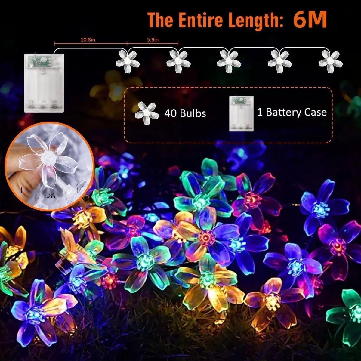 BDI 6M40 Sakura lamp waterproof Christmas decoration (6 - meter 40 LED)