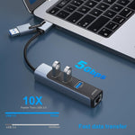 BENFEI 350GY 2 - in - 1 USB - C+USB 3.0 to RJ45 Gigabit Ethernet Port + 3 - Port USB 3.0 HUB