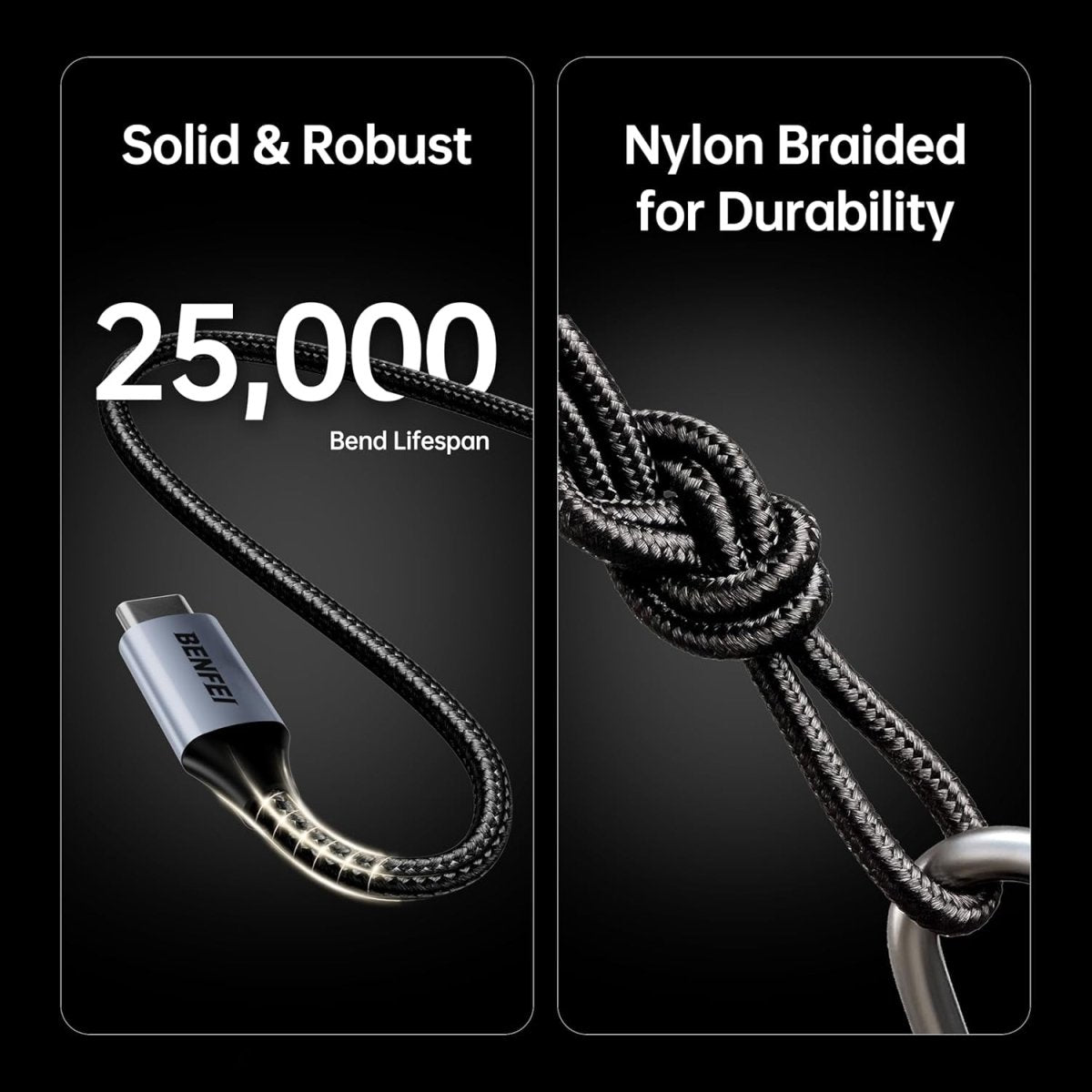 BENFEI 405GY - 3M USB B to USB C Printer Cable, Nylon Braided, Premium Aluminium Alloy Case 2M