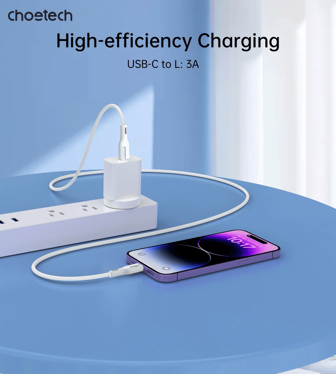 CHOETECH XCL - 0002 Silicone USB - C to L Cable 1m White